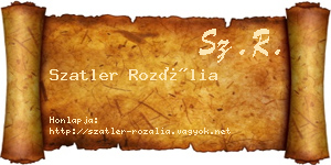 Szatler Rozália névjegykártya