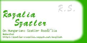 rozalia szatler business card